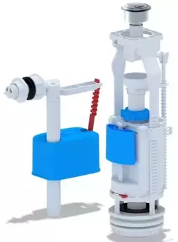 Комплект арматуры для бачка унитаза «АНИпласт» WC3050M G1/2" с боковой подводкой, с двойной кнопкой хром