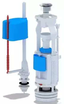 Комплект арматуры для бачка унитаза «АНИпласт» WC3550M G1/2" с нижней подводкой,с двойной кнопкой хром