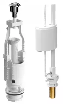 Комплект арматуры для бачка унитаза «Berges Wasserhaus» 030521 Eko21.1 нижний 1/2" с двойной кнопкой,латунь