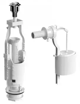 Комплект арматуры для бачка унитаза «Berges Wasserhaus» 030622 Eko 22 боковой 1/2" с двойной кнопкой,пластик