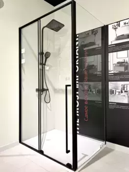 Комплект (Душевой угол 120/90 стекло прозр., Easyclean, черн.мат) · Fantasy 2.0, Allen Brau