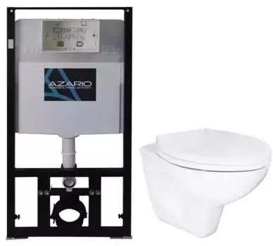 Комплект инсталляция с унитазом и крышкой «Azario» AZ-8010-1000+PR1100N белый
