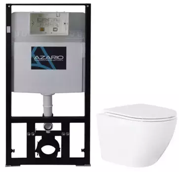 Комплект инсталляция с унитазом и крышкой «Azario» AZ-8010-1000+AZ-0046N белый