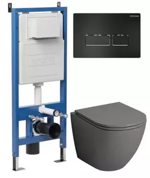 Комплект инсталляция с унитазом, крышкой и кнопкой смыва «Grossman» 97.4455GMS.03.210 безободковый