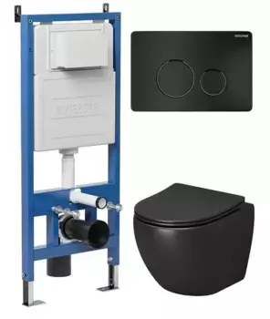 Комплект инсталляция с унитазом, крышкой и кнопкой смыва «Grossman» 97.4455BMS.05.21M безободковый