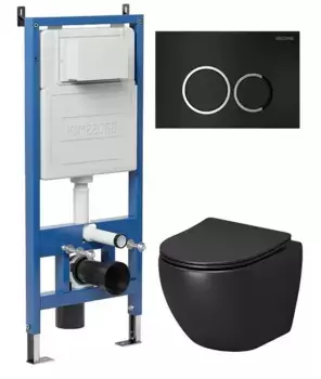 Комплект инсталляция с унитазом, крышкой и кнопкой смыва «Grossman» 97.4455BMS.01.210 безободковый