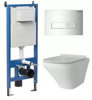 Комплект инсталляция с унитазом, крышкой и кнопкой смыва «Grossman» 97.4440S.03.100 безободковый белый