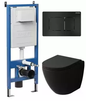 Комплект инсталляция с унитазом, крышкой и кнопкой смыва «Grossman» 97.4455BMSQ.04.21M безободковый