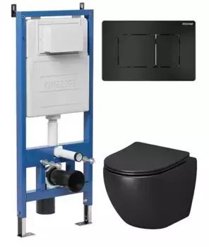 Комплект инсталляция с унитазом, крышкой и кнопкой смыва «Grossman» 97.4455BMS.04.21M безободковый