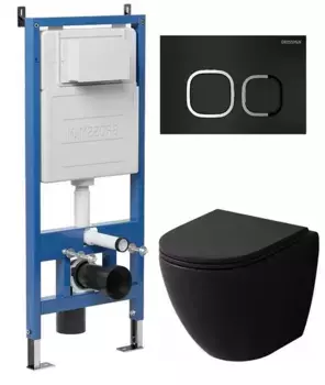 Комплект инсталляция с унитазом, крышкой и кнопкой смыва «Grossman» 97.4455BMSQ.02.210 безободковый