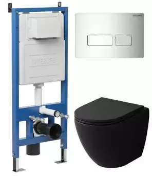 Комплект инсталляция с унитазом, крышкой и кнопкой смыва «Grossman» 97.4455BMSQ.03.100 безободковый