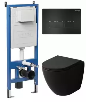 Комплект инсталляция с унитазом, крышкой и кнопкой смыва «Grossman» 97.4455BMSQ.03.210 безободковый