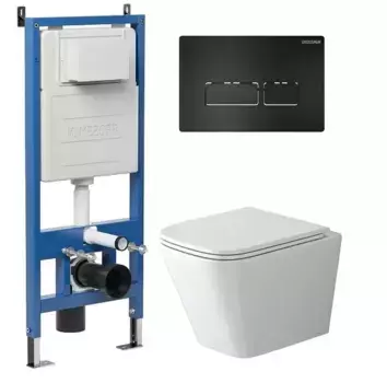 Комплект инсталляция с унитазом, крышкой и кнопкой смыва «Grossman» 97.4479SQ.03.210 безободковый белый