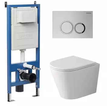 Комплект инсталляция с унитазом, крышкой и кнопкой смыва «Grossman» 97.4478SQ.01.110 безободковый белый