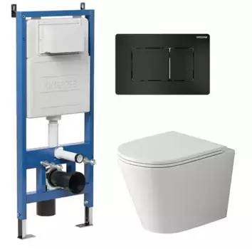 Комплект инсталляция с унитазом, крышкой и кнопкой смыва «Grossman» 97.4478SQ.04.21M безободковый белый