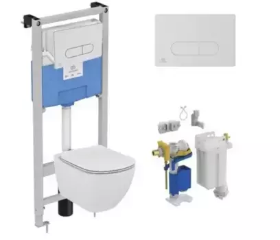 Комплект инсталляция с унитазом, крышкой и кнопкой смыва «Ideal Standard» Prosys Tesi R029901 белый
