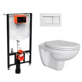 Комплект инсталляция с унитазом, крышкой и кнопкой смыва «Vitra» Normus L-box 9773B003-7206 белый