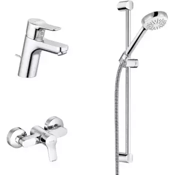 Комплект смесителей «Kludi» Pure&Easy 378450565 с донным клапаном хром