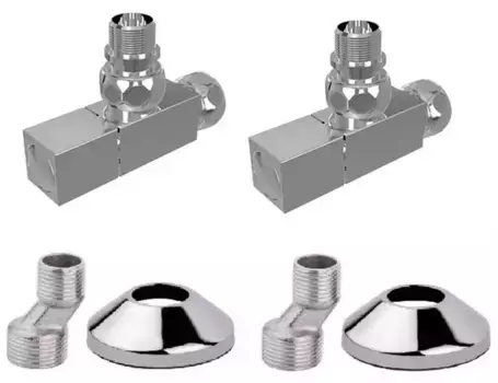 Комплект: вентиль угл 3/4х1/2 г/ш квадрат(2шт), эксцентрик(2шт), отражатель(2шт) · без серии, Terminus, 4620768888861