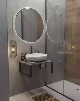 Консоль «Marka One» Grunge Loft 60 с кронштейнами (Roll 53/35 У98808) подвесная не угловая бетон тёмно-серый