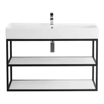 Консоль с раковиной «Cezares» Cadro 100 N/B (CZR-MIL-100-LVB белая) подвесная Nero/Bianco