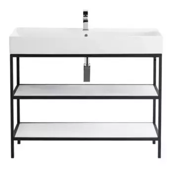 Консоль с раковиной «Cezares» Cadro 100 N/B (CZR-MIL-100-LVB белая) Nero/Bianco