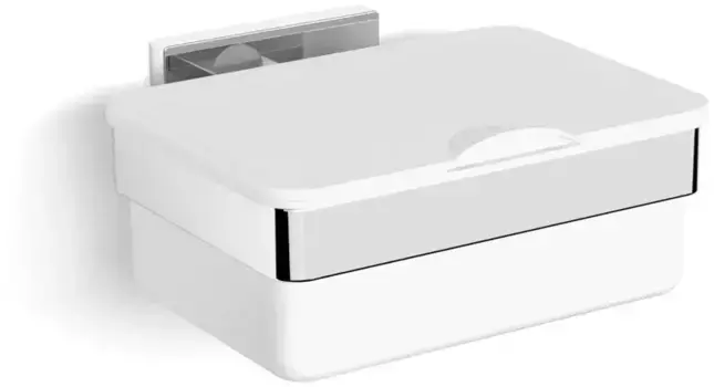 Контейнер с крышкой «Langberger» Alster 11973A на стену хром/белый