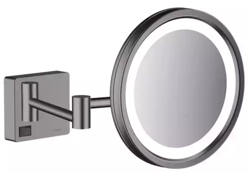 Косметическое зеркало «Hansgrohe» AddStoris 41790340 на стену шлифованный чёрный хром