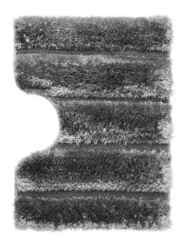 Коврик для туалета «Fixsen» Lush FX-9001U 50/40 резина, полиэстер серый