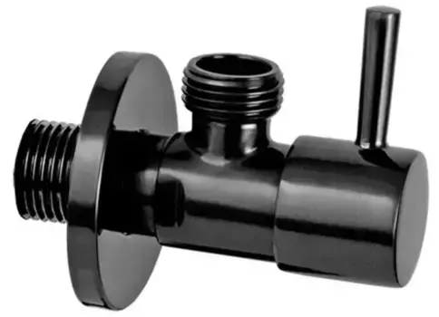 Кран бытовой «Remer» Minimal RR128L 1/2"-1/2"CFP НР-НР брашированный чёрный