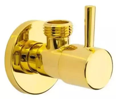 Кран бытовой «Remer» Minimal RR128L 1/2"-1/2"DO НР-НР золото