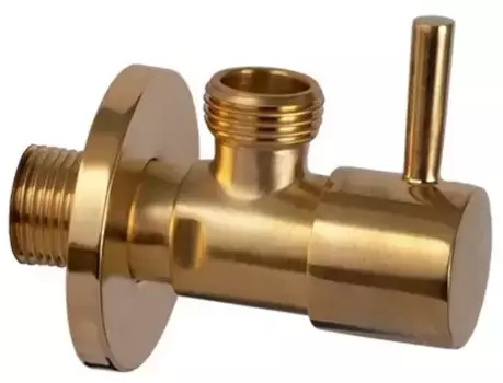 Кран бытовой «Remer» Minimal RR128L 1/2"-1/2"BG НР-НР брашированное золото