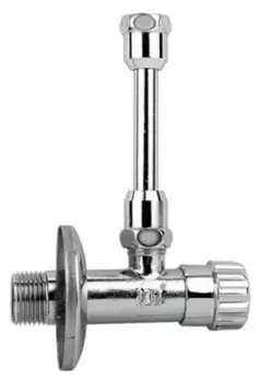 Кран бытовой «Remer» RR 188 1/2"-3/8"с отводом для сливного бачка ВР-НР хром