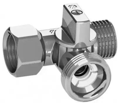 Кран шаровой бытовой трехходовой «Arco» Mini 1/2"-3/4"-1/2" 0233510 ВР-НР-НР хром