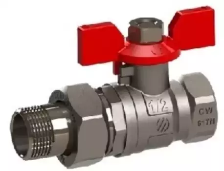 Кран шаровой магистральный «Arco» Sena 154103 1/2"-1/2" прямая ВР-НР (американка) никель