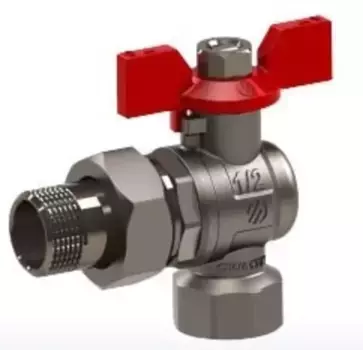 Кран шаровой магистральный «Arco» Sena 154304 3/4"-3/4" угловой ВР-НР (американка) никель