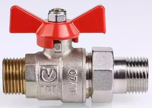 Кран шаровой магистральный «Valtec» Base VT.226.N.04 1/2"-1/2" НР-НР (американка) никель