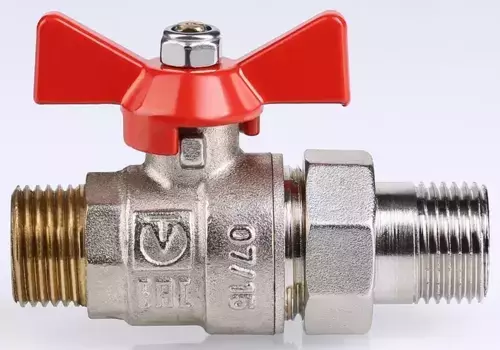 Кран шаровой магистральный «Valtec» Base VT.226.N.05 3/4"-3/4" НР-НР (американка) никель