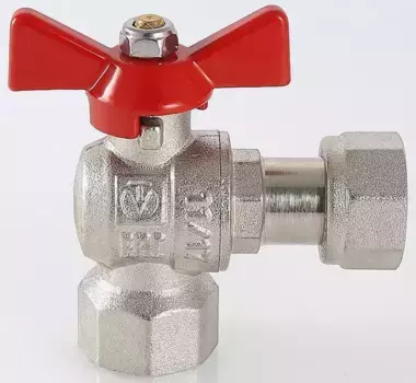 Кран шаровой магистральный «Valtec» Base VT.266.N.0606 1"-1" с накидной гайкой ВР-ВР никель