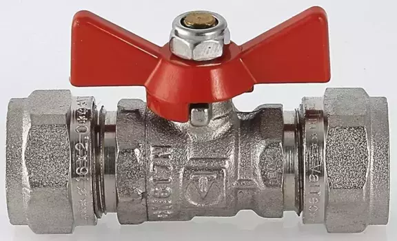Кран шаровой магистральный «Valtec» VT.343.N.1616 D16 для металлопласта обжим-обжим никель