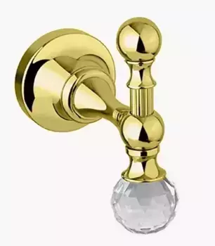 Крючок «Cezares» OLIMP-HK-03/24-Sw на стену золото/сваровски