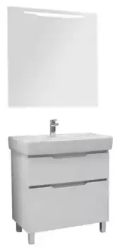 Мебель для ванной «Aquaton» Дакота 80 белая/выбеленое дерево