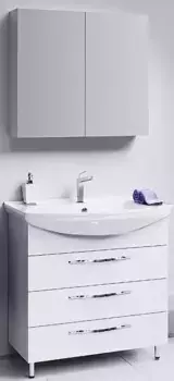Мебель для ванной «Aqwella» Аллегро 85 с 3 ящиками белая