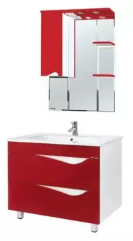 Мебель для ванной «Bellezza» Эйфория 85 красная/белая