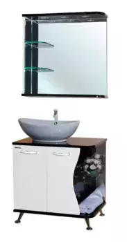 Мебель для ванной «Bellezza» Рио 70 белая/чёрная