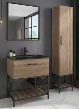 Мебель для ванной «Comforty» Бредфорд 75 дуб тёмный