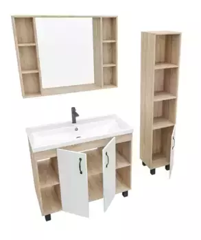 Мебель для ванной «Grossman» Флай 100 белая/дуб сонома