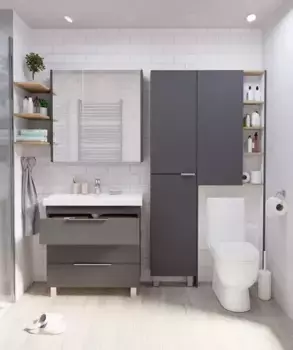 Мебель для ванной «Marka One» Gaula 60Н 3я чёрная