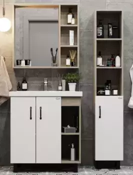 Мебель для ванной «Onika» Тимбер 80.10 дуб сонома/белая