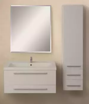 Мебель для ванной подвесная «1Marka» Соната 58 с 2 ящиками белый глянец